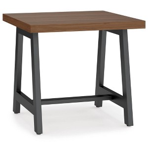 Hawkins Metal/Wood End Table Walnut - WyndenHall: Modern Industrial, Accent, Living Room, Bedroom - 1 of 4
