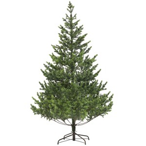 HOMCOM 7.5ft Artificial Sparse Christmas Tree with Steel Stand and 2901 Tips for Home Office Holiday - 1 of 4