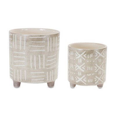 Melrose Footed Stone Planter (Set of 2)
