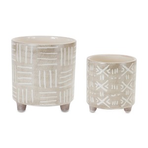 Melrose Footed Stone Planter (Set of 2) - 1 of 4