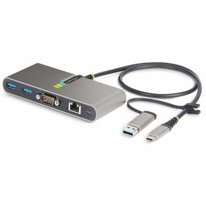 StarTech.com 2-Port USB-C Hub with RS232 Serial, 100W PD Pass-Through, USB-A 5Gbps, Model 5G2A1SGBBUSBCHUB - 1 of 4