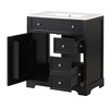 NicBex 30" Bathroom Cabinet with Ceramic Sink,Bathroom Vanity Cabinet with Door and Two Drawers,Solid Wood Storage Cabinet  with MDF Boards - 2 of 4