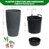 Tall Planter Set of 2, Self Watering Pots Indoor & Outdoor, Large Flower Pot with Water Level Monitor, for Patio, Porch, Living Room, Home Office - 2 of 4