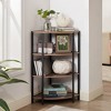 Corner Open Shelf, 4-Tier Display Shelves, Freestanding Small Bookcase Shelving Unit, Utility Plant Stand For Living Room, Home Office, Kitchen Brown - 2 of 4