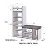 Kings Brand Furniture Julian Bench & Shoe Rack, 7-Shelf Storage & Drawer for Entryway, Bedroom & Closet - 3 of 3