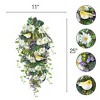 Collections Etc Yellow and Purple Floral Swag with Bird Accents 25 X 11 X 25 White - 3 of 4