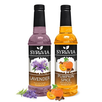 Syruvia Variety Pack - Pumpkin Spice & Lavender Syrup 25.4 Fl oz (2-Pack)