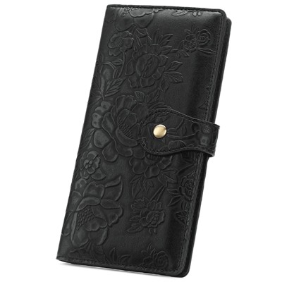 FATMOON Slim Women’s Wallet - RFID Blocking Floral Design Vegan Leather Bifold Clutch with Zipper Pocket for Everyday Use & Travel