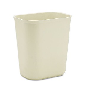 Rubbermaid Commercial Fiberglass Wastebasket, 14 qt, Figberglass, Beige - 1 of 1