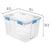 Large Storage Bin, 80 Quart Clear Plastic Storage Container with Gasket Lid, Blue - 2 of 4