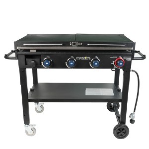 Razor Griddle Outdoor Steel Burner Propane Gas Grill Griddle with Wheels and Top Cover Lid Folding Shelves for Home BBQ Cooking - 1 of 4