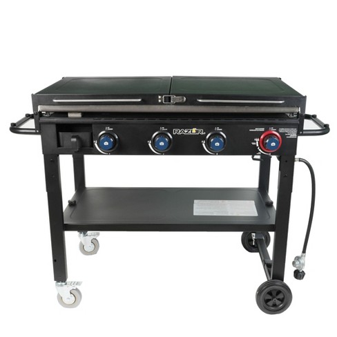 Captiva Designs Griddle & Plate Patio GAS Grill, 3 Burners Griddle