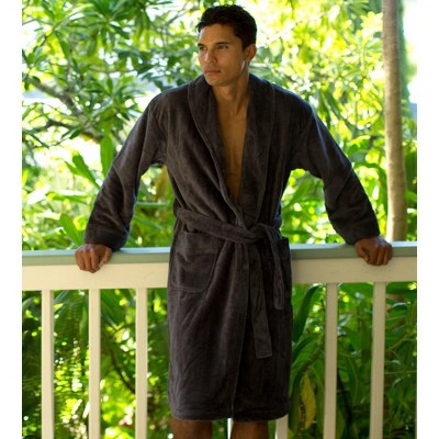 Cariloha Luxury Plush Bath Robe Viscose From Bamboo S/m Graphite : Target