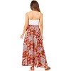 Women's 2023 Maxi Skirt - Flowy A-Line Summer Skirt with Elastic High Waist (Reg & Plus Size) Red Paisley - 4 of 4