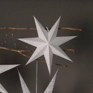 SEVOBAL Tree Ornaments Handmade Paper Star Decor, 46cm Festive Hanging Ornament for Christmas and Winter Celebrations, White, 19.1"*2"*19.1" - 1 of 4