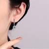 Paaaawaters Elegant Round Zirconia Hoop Earrings 14k White Gold Plated Dangle Earrings - 3 of 4