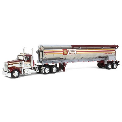 First Gear DCP 1/64 Sporting Valley Feeds Kenworth W900L Day Cab Truck w/  Walinga Bulk Tank Tandem Trailer 60-1678