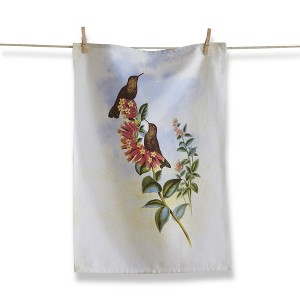 TAG Hummingbird Red Flower Cotton Kitchen Dishtowel 26L x 18W in. - 1 of 2