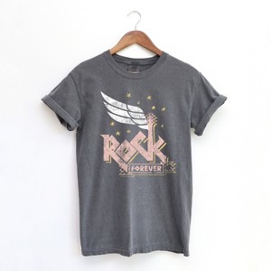 Simply Sage Market Women's Rock Forever Short Sleeve Garment Dyed Tee - 1 of 2
