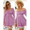 EXLURA Women's 2025 Casual Long Lantern Sleeve Dresses Square Neck Ruffle Tie Back Elastic Waist Aline Short Mini Dress - 4 of 4