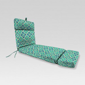 Outdoor French Edge Chaise Lounge Cushion - Turquois/Blue - Jordan Manufacturing