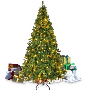 SUGIFT 6ft Pre-lit Artificial Christmas Tree W/1000 Branch Tips & 250 Warm Lights - 1 of 4