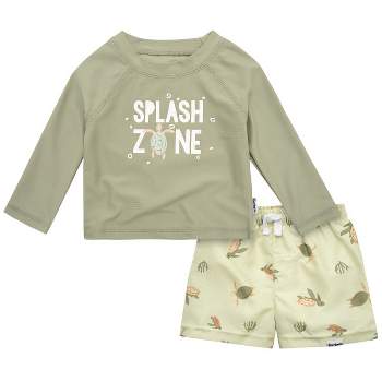 Gerber Baby and Toddler Boys' Long Sleeved Rashguard Swimsuit Set - 2-Piece