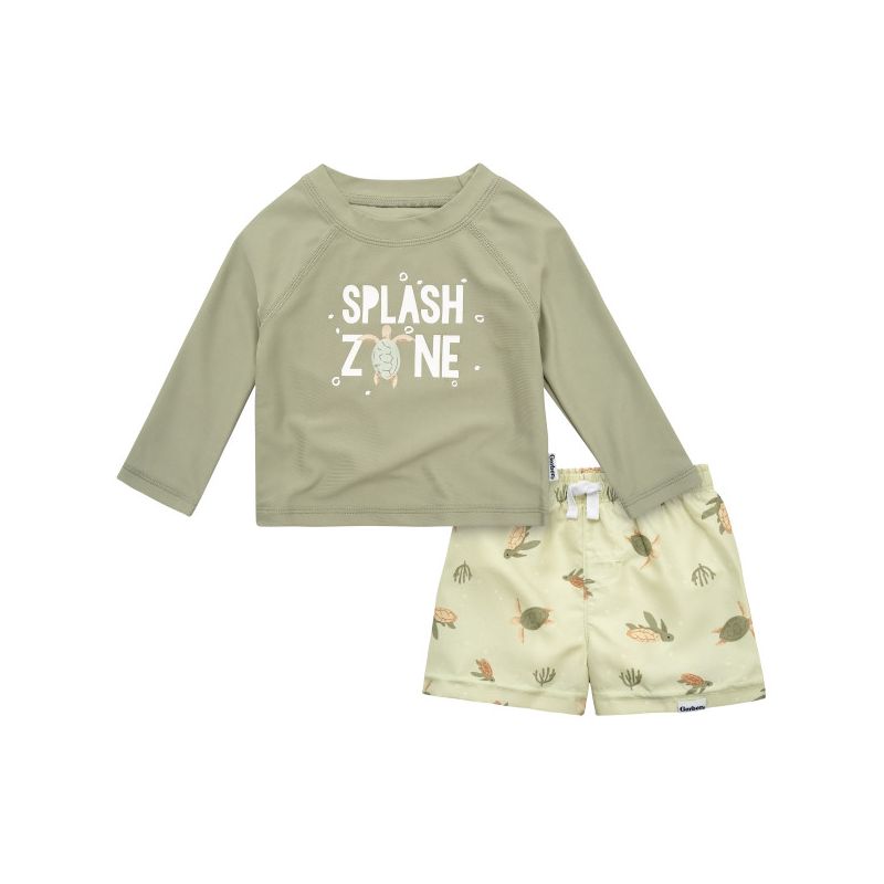 Gerber Baby and Toddler Boys' Long Sleeved Rashguard Swimsuit Set - 2-Piece, 1 of 10