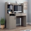 BeginningsDesk with Hutch Silver Sycamore - Sauder: Home Office Desk, Safety Stop Drawer, Cord Management - image 2 of 4