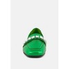 Churros Green Metallic Diamante Leather Loafers - 3 of 4