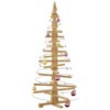vidaXL Wooden Christmas Tree with Stand Brown 59.1" Solid pine wood - 3 of 4