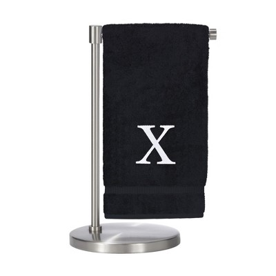 BC BARE COTTON Monogrammed Bath Towel, Personalized Gift, Set of 2 - Black - White Block