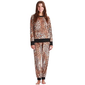 #FollowMe Womens Ultra-Soft Velour Jogger Pajama Set  Relaxing & Stylish Sleepwear - 1 of 3