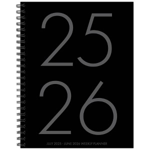 Willow Creek Press Basic Black Academic July 2025 - June 2026 8.5"x11" Weekly Monthly Softcover Planner - 1 of 4