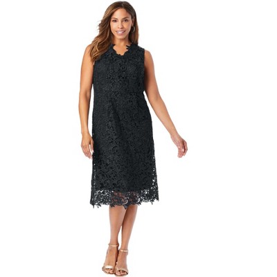 Jessica London Women's Plus Size Lace Midi Dress
