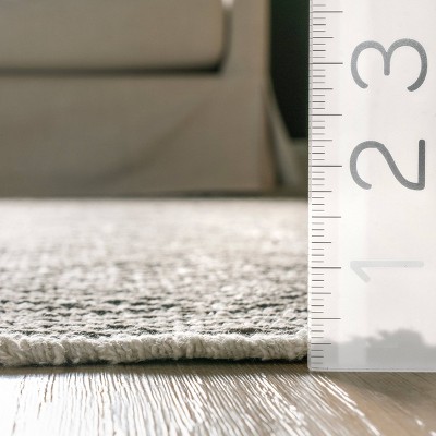 Gray Herringbone Handwoven Cotton 4' x 6' Rug