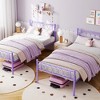 Coolmee Twin Bed Frame, Metal Platform Bed with Headboard and Footboard, 12.2 Inch Bed Frame with Strong Metal Slats Support, Under Bed Storage - 2 of 4