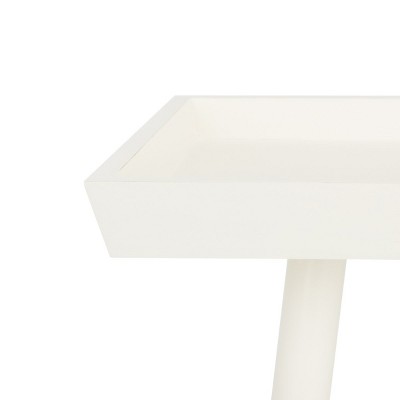 Vintage Finnish Inspired Distressed White Pine Tray Accent Table