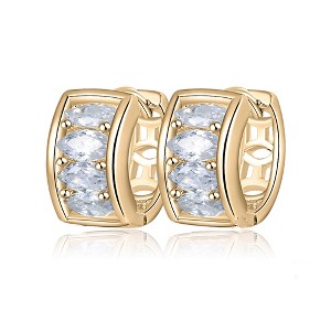 Small Hoop Earrings for Women Marquise Cut Cubic Zirconia Ginger Lyne Collection - 1 of 4