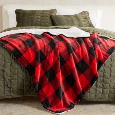 Plush Throw Blanket with Faux Shearling Reverse - Great Bay Home