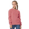 Girls Pullover Sweater Cable Knit Crew Neck Long Sleeve Sweater Knit Tops - 2 of 4