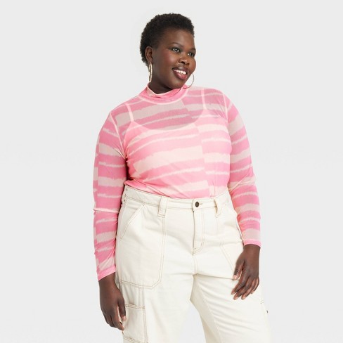 Pink on sale striped turtleneck