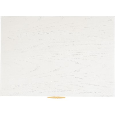 Spellbinding White Washed & Brass 2-Drawer Nightstand