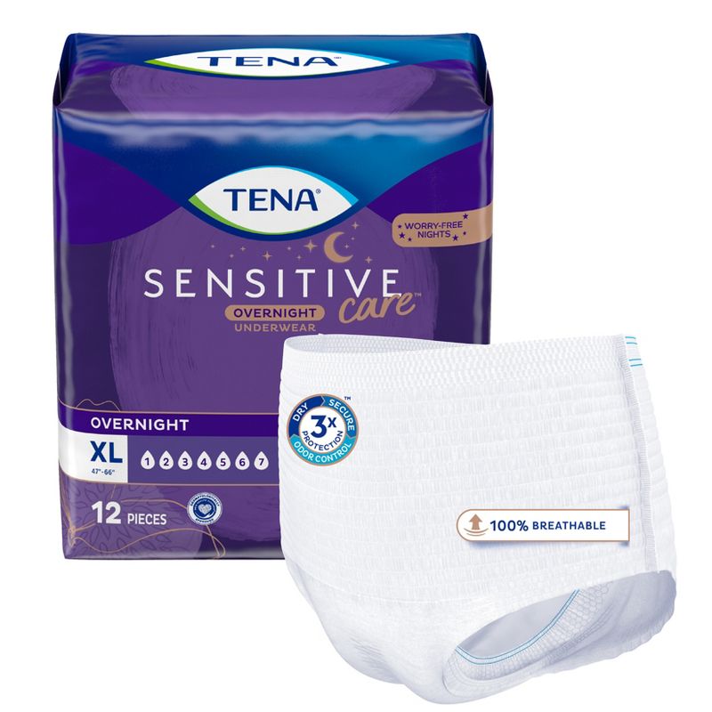 TENA Intimates for Women Incontinence & Postpartum Underwear - Overnight Absorbency, 3 of 8