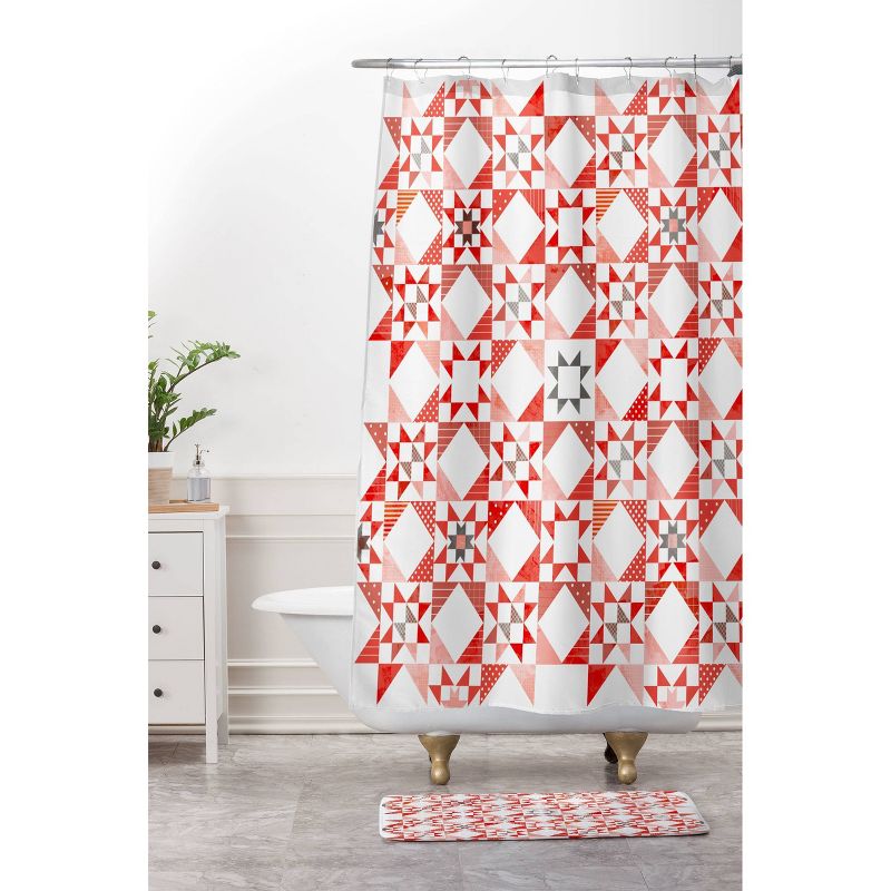 Showmemars Christmas Quilt Pattern Shower Curtain White - Deny Designs, 4 of 5