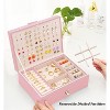Pink Jewelry Organizer Box for Teens with Earring Holder and Storage - 3 of 4