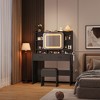CuisinSmart Vanity Desk with Mirror, Vanity Table and Chair Set with 2 Drawers+Charging Station, Modern Bedroom Dresser with 3 Modes LED Lights - 3 of 4