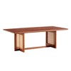 NicBex Rectangular Rattan Style Wooden Coffee Table,Rustic Small Round Coffee Table,Low Center Table for Living Room,Office - 2 of 4