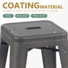 YOUNIKE Set of 4 Metal Bar Stools Backless Stackable Indoor-Outdoor Use Industrial Counter Height Bar Chairs - 3 of 4