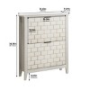 Retro Entryway Shoe Cabinet with 2 Flip Drawers, Slim Freestanding Shoe Storage Organizer for Small Spaces and Hallways-The Pop Home - 4 of 4